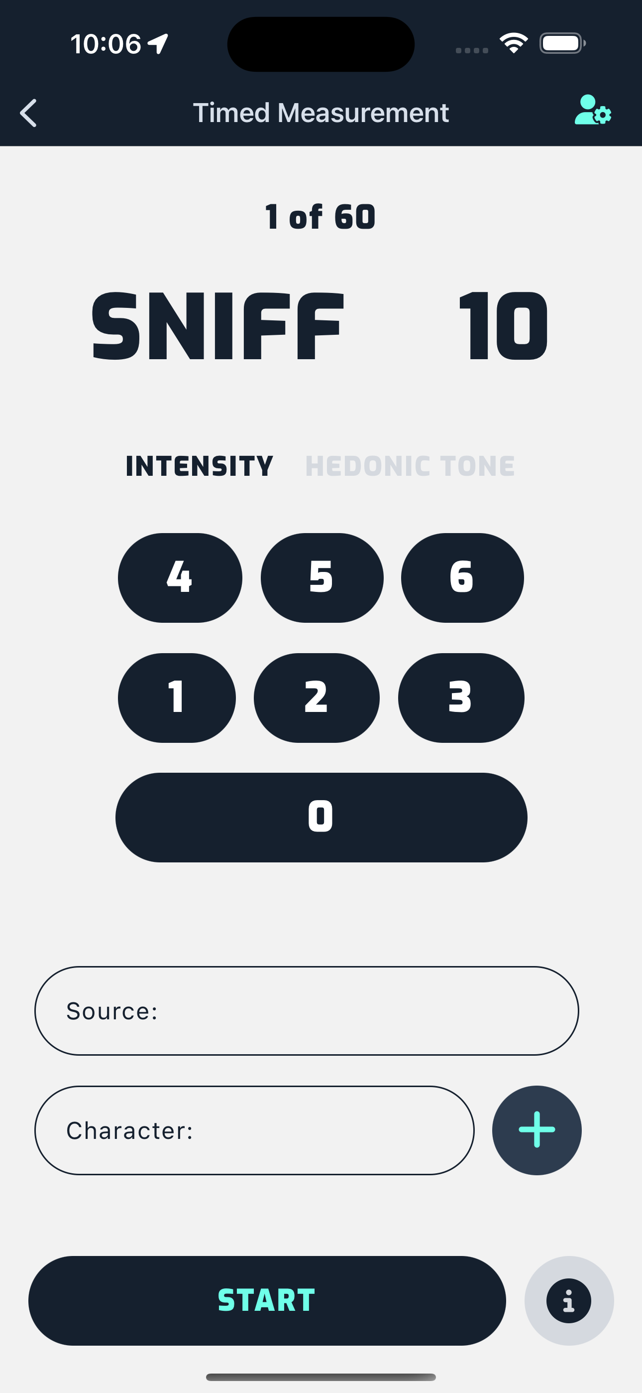 Data entry interface on the mobile app for timed 4